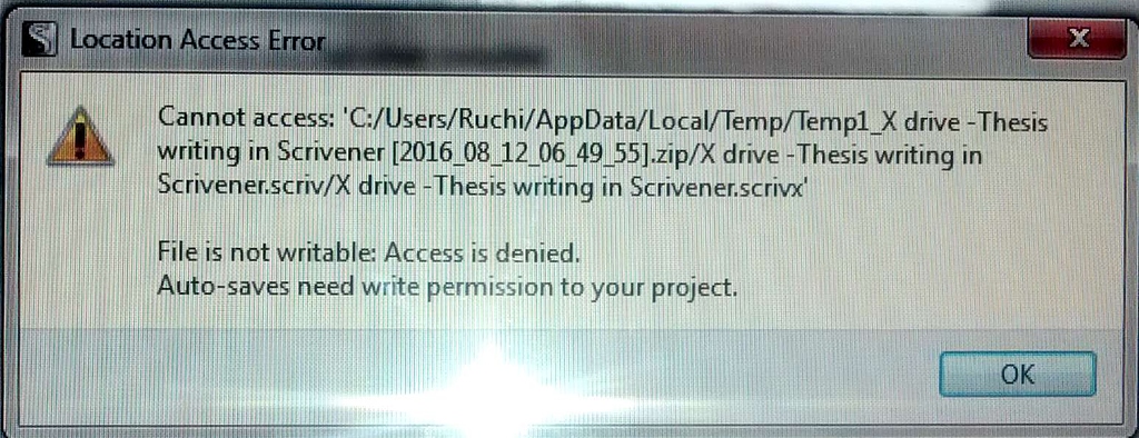 Unable to open backup file - Scrivener for Windows - Literature & Latte ...