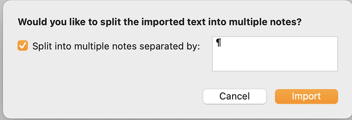 Import setting