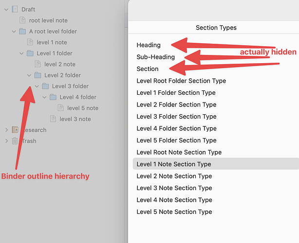 Setting Sections