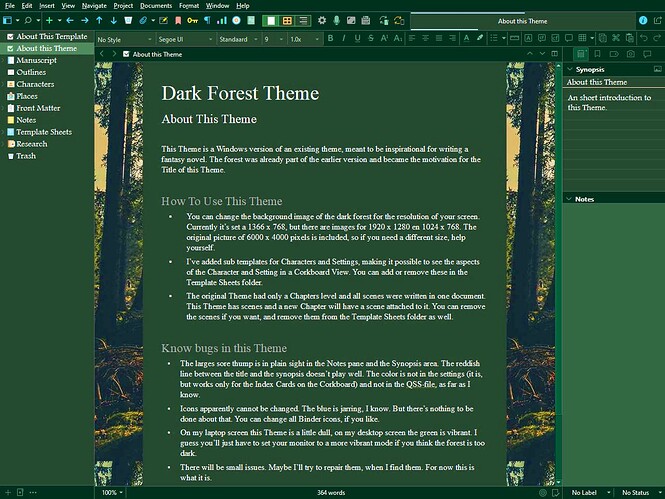 ConfiguringDarkForestTheme