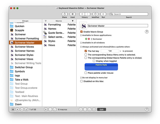 Scrivener Master group