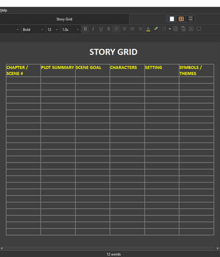 Story Grid screen capture