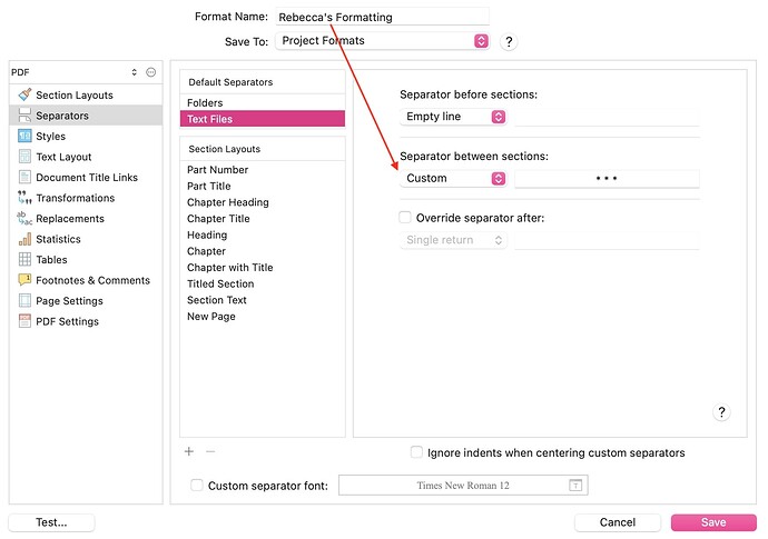 custom separator