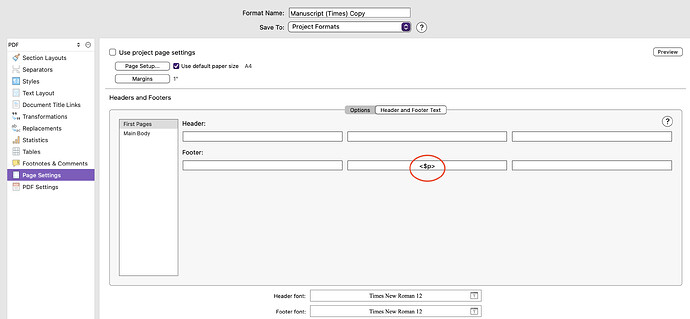 page numbers compile PDF