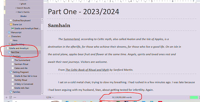scrivener document target