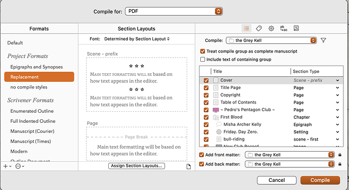 contents panel