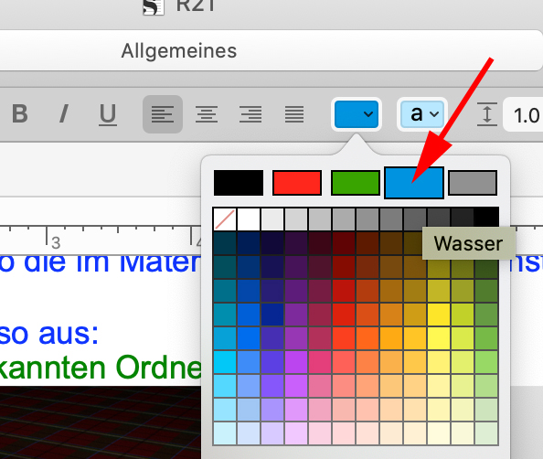 Changing color in text color selector - Scrivener for macOS ...