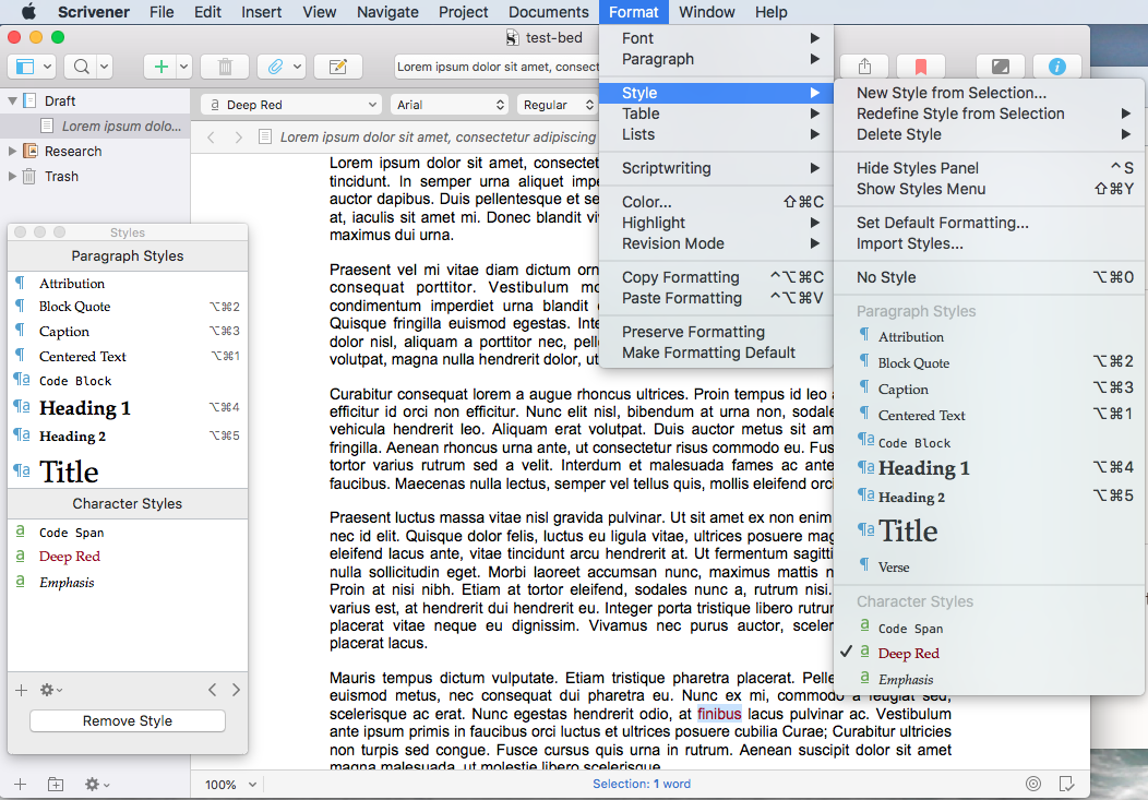 Changing color in text color selector - Scrivener for macOS ...