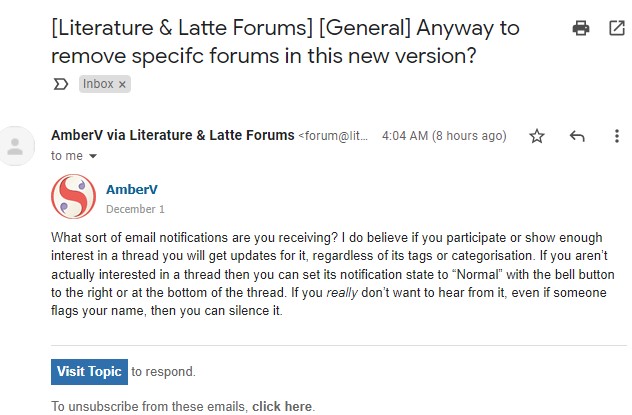 email notifications