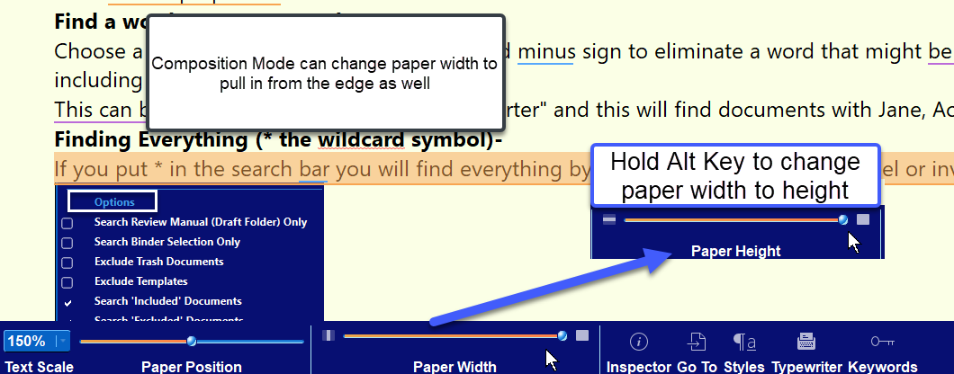 Changing text width page margins in composition mode Scrivener