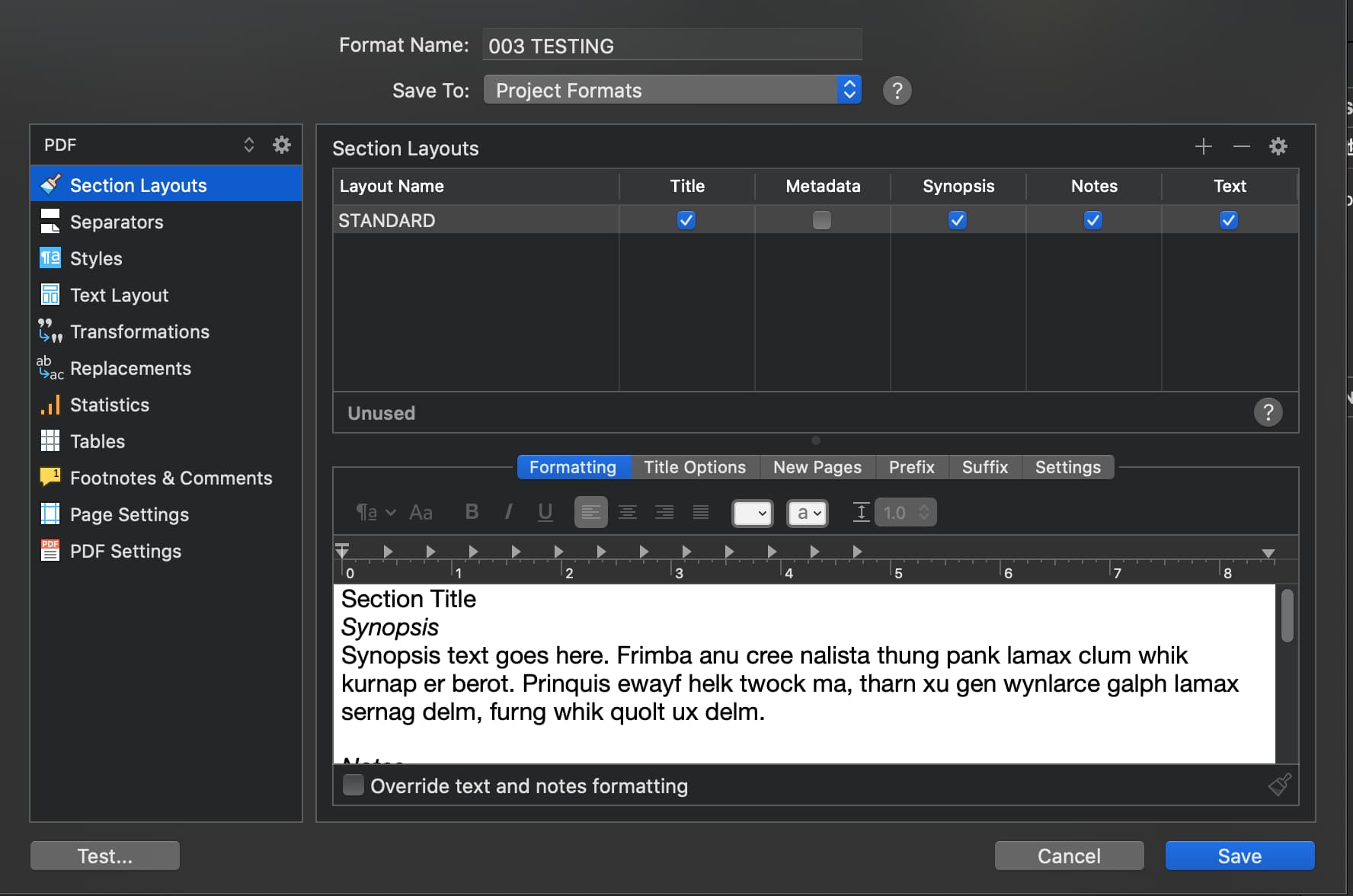 How does word count include synopsis scrivener literature latte