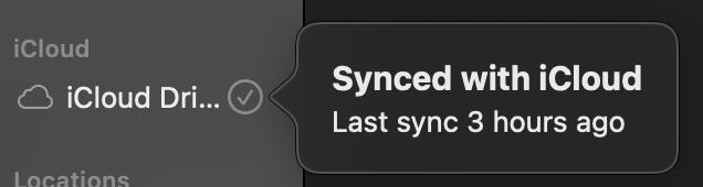 iCloud sync status