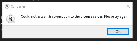 scriv error license