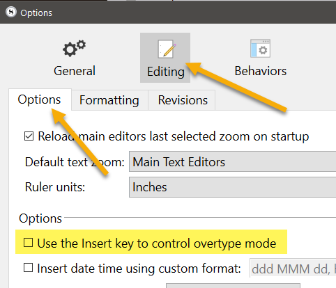 Enabling Typeover - Scrivener for Windows - Literature & Latte Forums